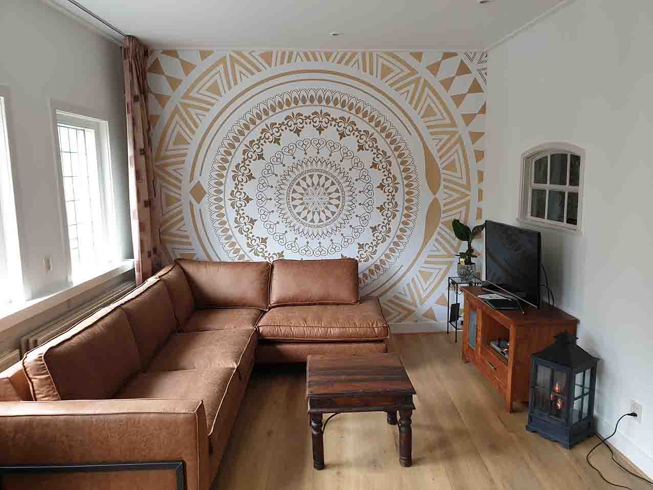 Fotobehang woonkamer rond mandala
